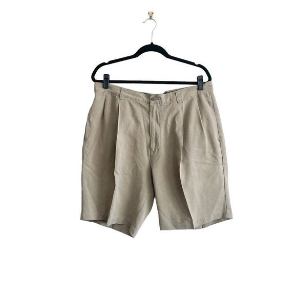 Tommy Bahama Shorts Relax Pleated Chino Tan Casual Silk Men's 36 - Picture 1 of 10